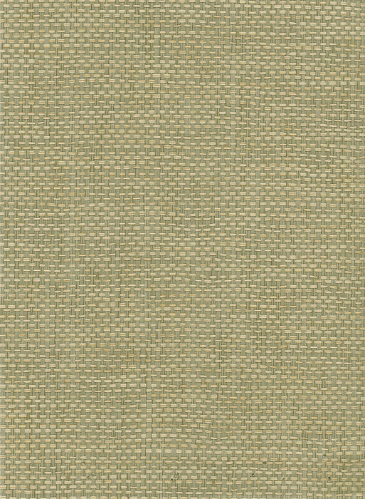 Seabrook Designs Paperweave Green, Tan Wallpaper Sample NR107X