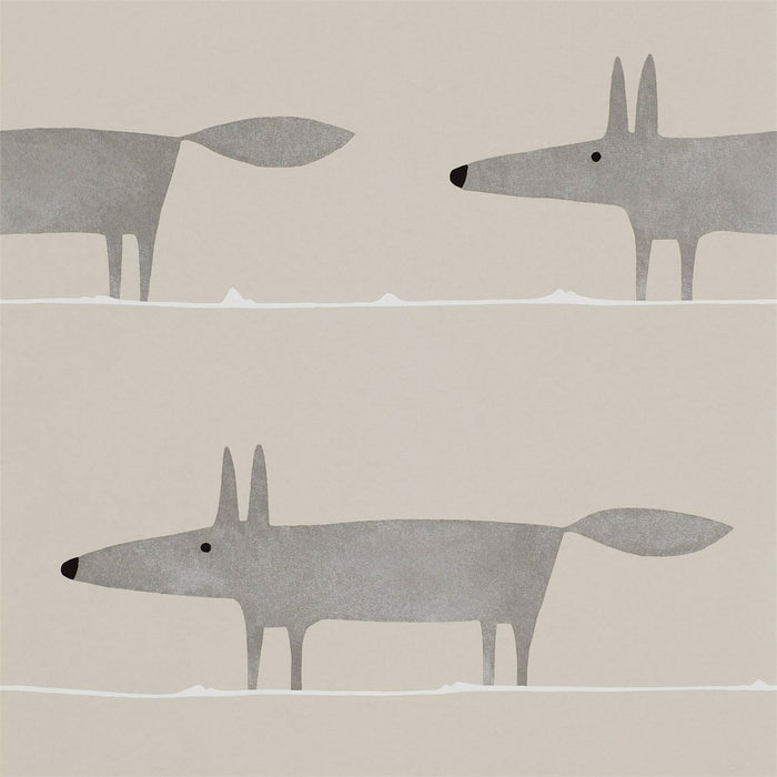 Scion Mr Fox Silver Wallpaper Sample NSWA110844.SCN.0
