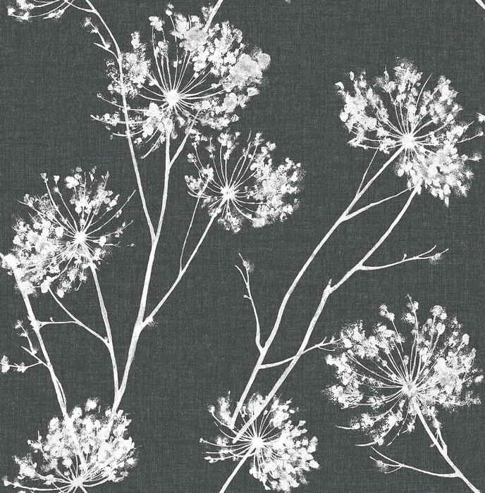 NextWall One O''clocks Charcoal Wallpaper NW36000