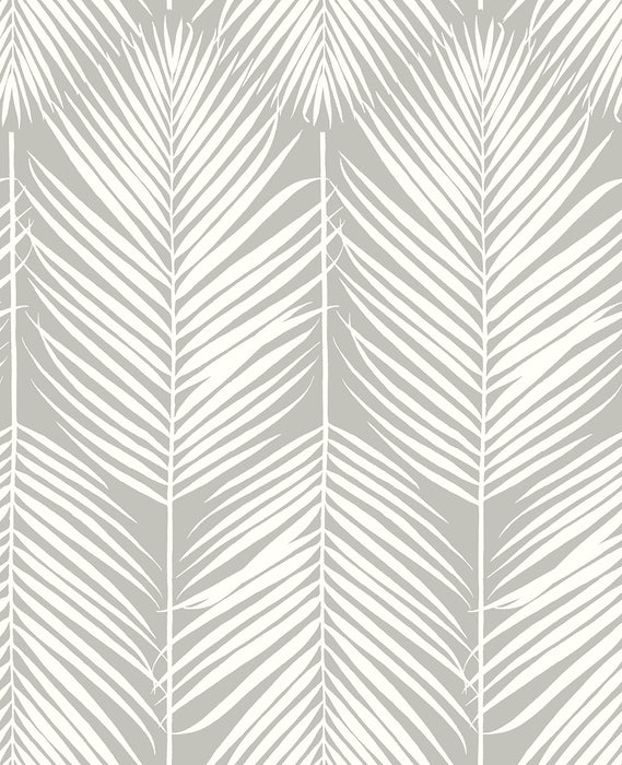 NextWall Palm Silhouette Harbor Gray Wallpaper NW39808