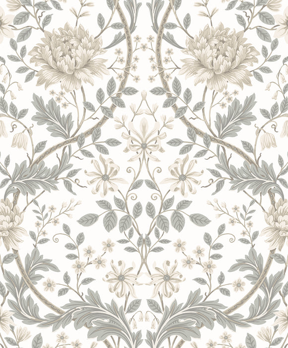 NextWall Honeysuckle Trail Ivory & Grey Wallpaper NW44600