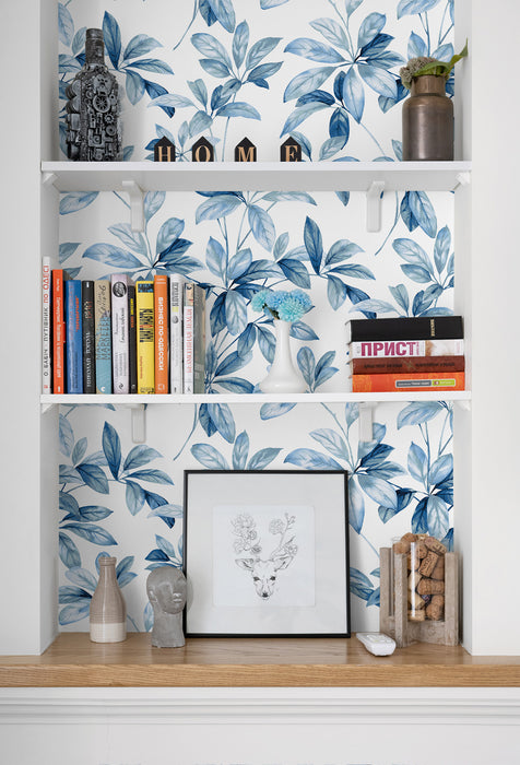 NextWall Leaf Trail Lakeside Wallpaper Sample NW45602