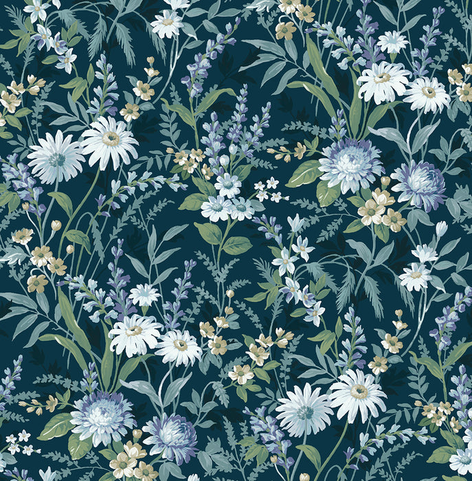 NextWall Vintage Floral Teal Wallpaper NW45712