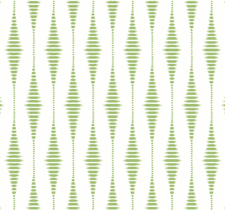 NextWall Striped Ikat Macaw Green Wallpaper NW46404