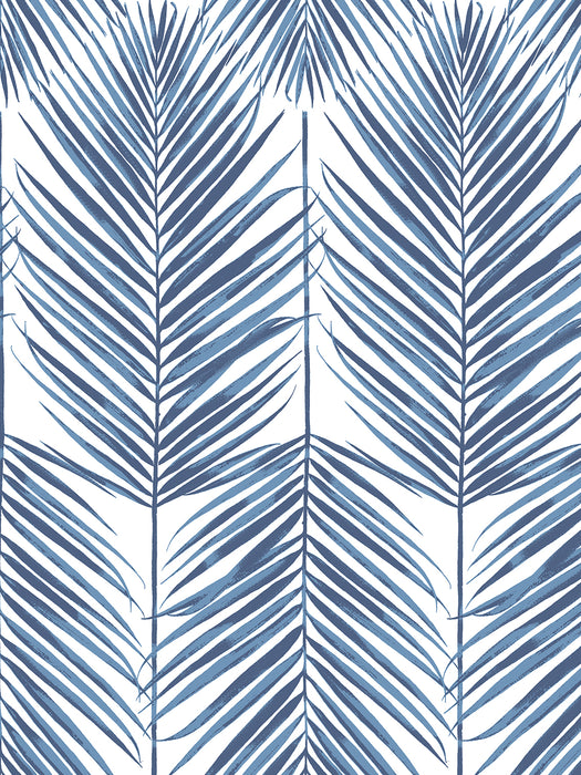 NextWall Paradise Palms Coastal Blue Wallpaper NW47402