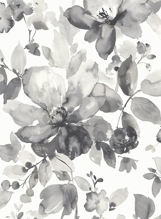 NextWall Watercolor Flower Inkwell Wallpaper NW47800