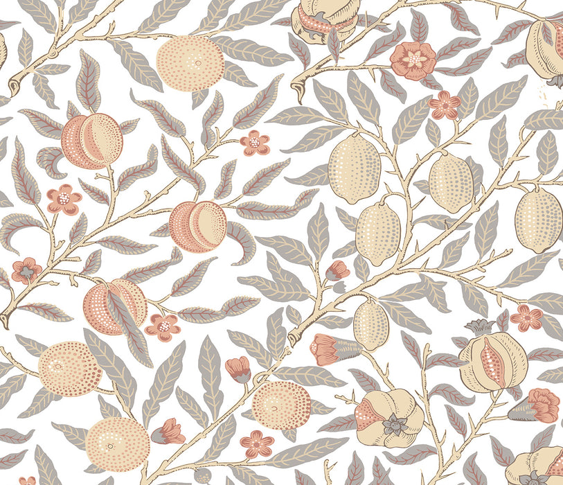 NextWall Pomegranate Daydream Grey & Melon Wallpaper NW48003