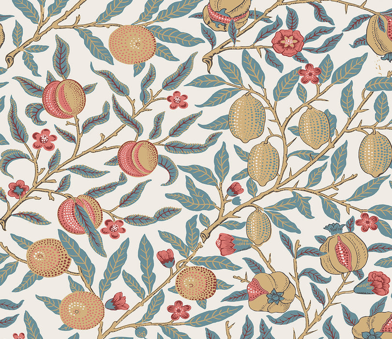 NextWall Pomegranate Moonstone Blue & Light Ochre Wallpaper NW48004