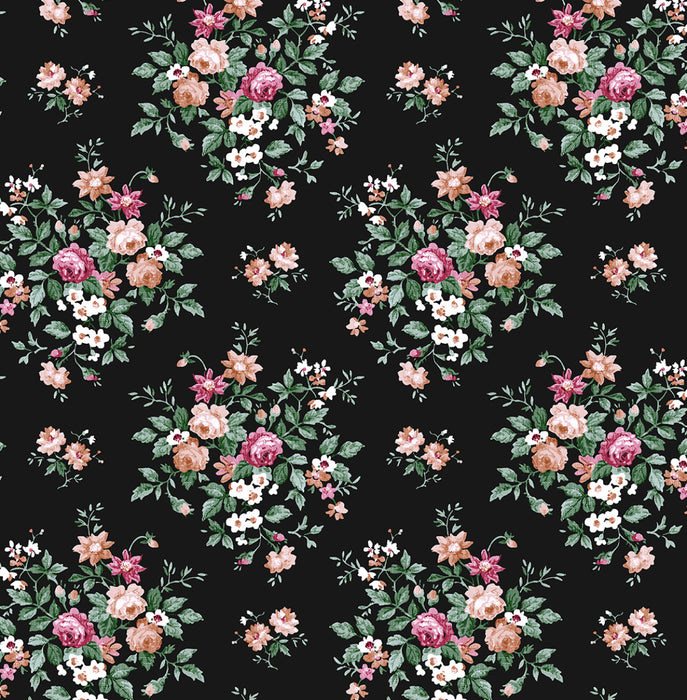 NextWall Floral Bunches Ebony Wallpaper NW50500