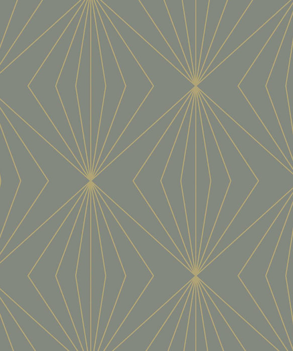 NextWall Gem Geometric Grey & Metallic Gold Wallpaper NW53105