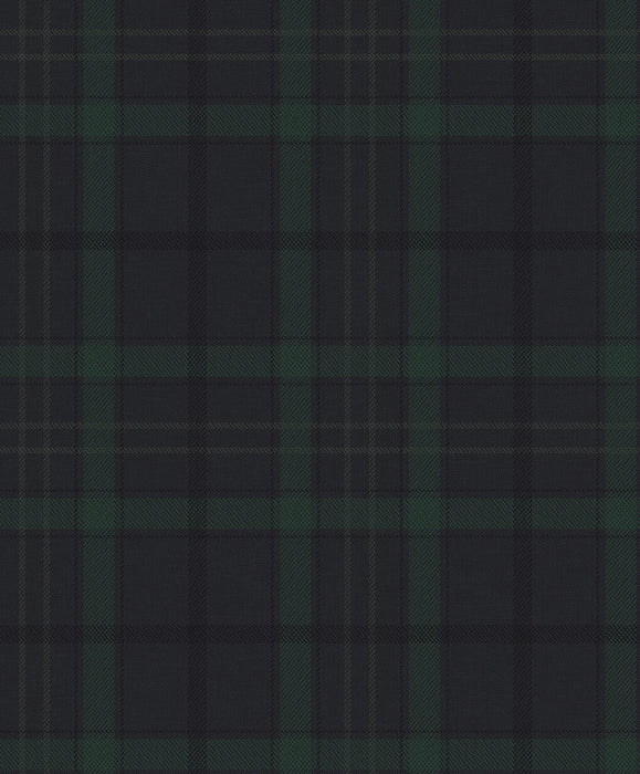 NextWall Tailor Plaid Dark Blue & Evergreen Wallpaper NW54302