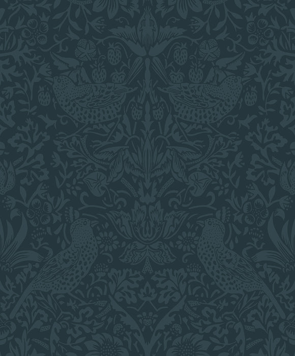 NextWall Tonal Bird Garden Slate Blue Wallpaper NW54402