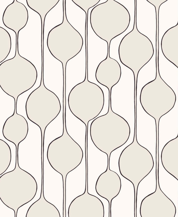 NextWall Bubble Stripe Marshmallow Wallpaper NW54600