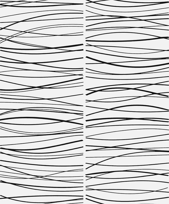NextWall Wave Lines Black Wallpaper NW55600