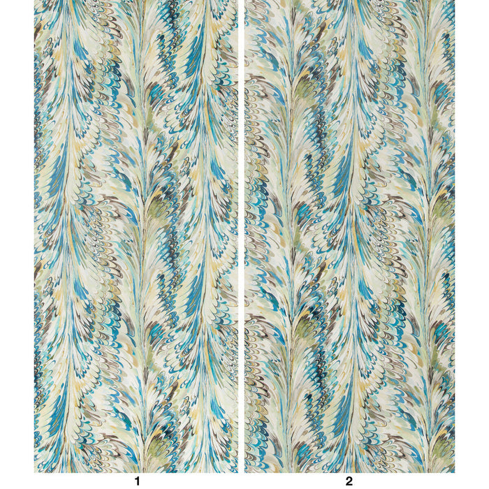 Lee Jofa Taplow Paper Peacock/Gold Wallpaper Sample P2019103.345.0