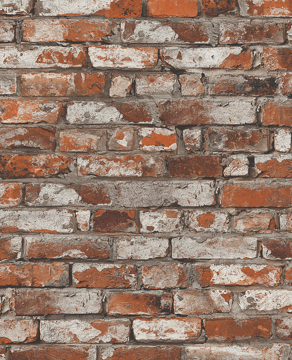 Seabrook Designs Tailor Faux Brick Prepasted Spiced Ginger Wallpaper Sample PR12201