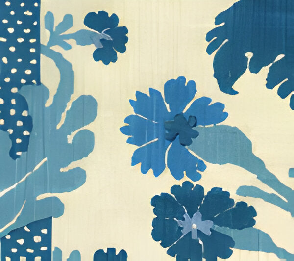 Quadrille Henriot Floral Turquoise Fabric 302042F-CU