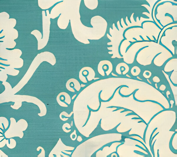 Quadrille Este Reverse Turquoise Fabric 302176F
