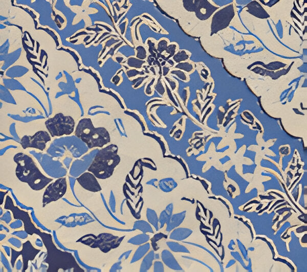 China Seas Lim Diagonal Blue Navy Fabric 7810T-05