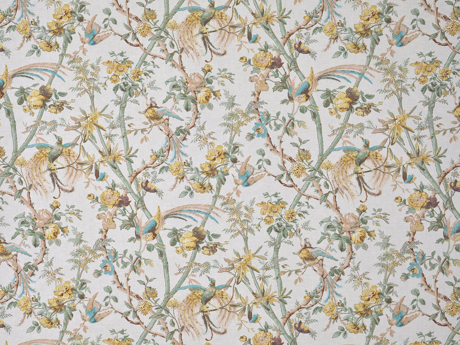 Braquenie Oiseaux De Paradis Aqua Fabric Sample B7694001