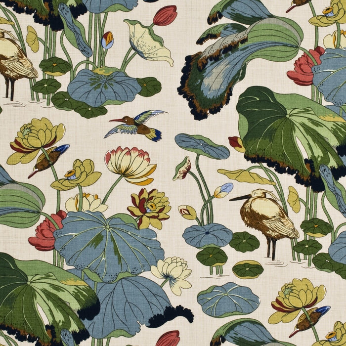 GP & J Baker Nympheus - Linen Stone/Pistachio Fabric R1206.1.0