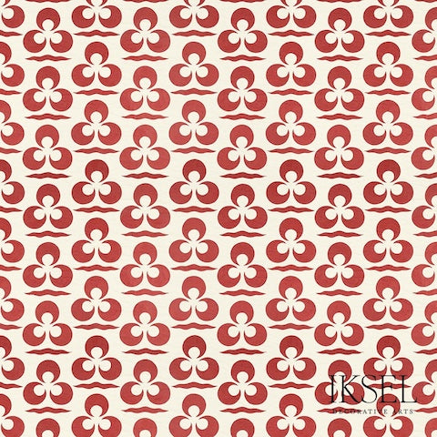 Schumacher Iznik Chintamani & Crescent Almond-Red Wallpaper RW111CR43-255
