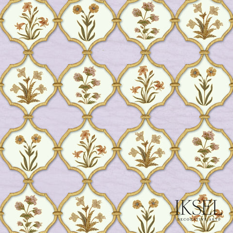 Schumacher Jali Bouquets Lilac Mauve Wallpaper RW310CS31