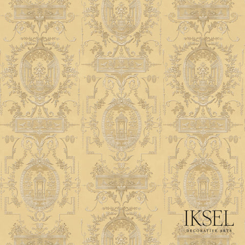 Schumacher Louis Xvi Medallions Gold Wallpaper RW407CR71-255