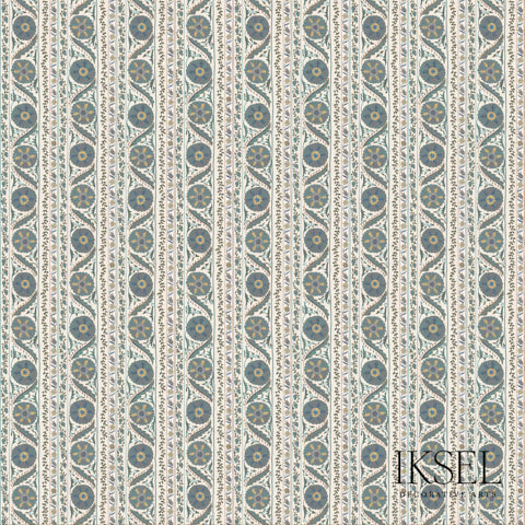 Schumacher Suzani Borders Blues Wallpaper RW504CR54-255