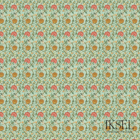 Schumacher Shiraz Tea Green Wallpaper RW535CR23-255