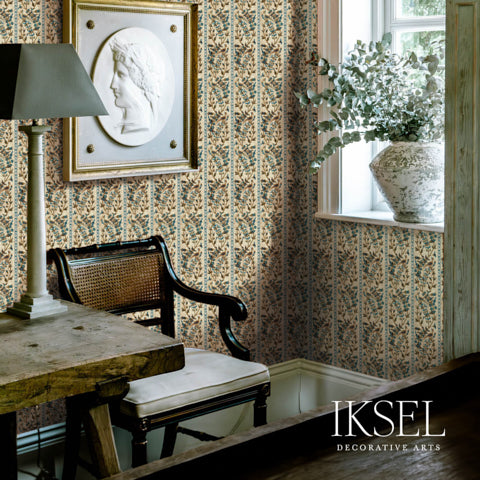 Schumacher Aleppo Stripe Blue Wallpaper Sample RW537CR58-255