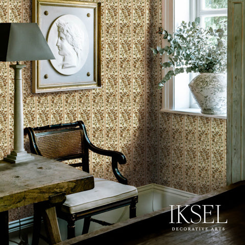 Schumacher Aleppo Stripe Autumn Wallpaper Sample RW537CR62-255