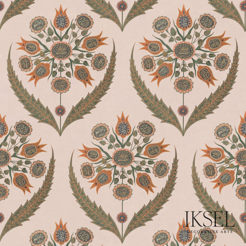Schumacher Calligraphy Flower Pashmina Rose Wallpaper RW538CB52