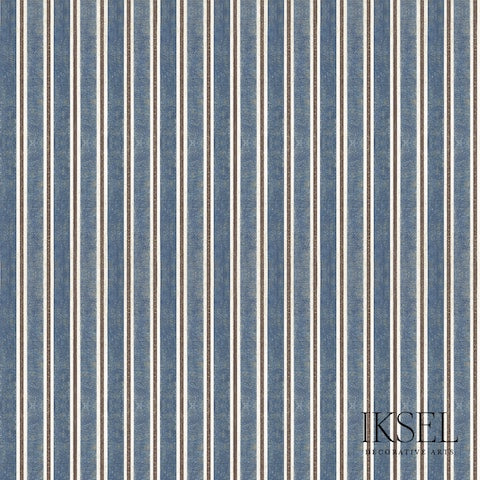 Schumacher Kubilai's Stripe Blue Wallpaper RW713CS43-255