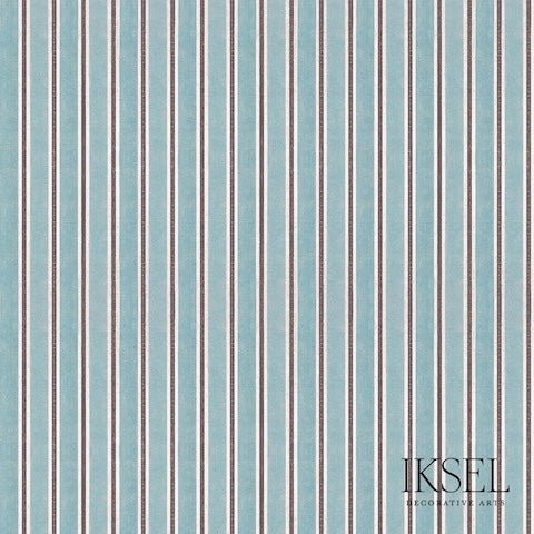 Schumacher Kubilai's Stripe Turquoise Wallpaper RW713CS71-255