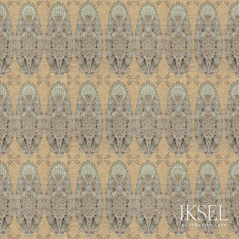 Schumacher Safavid Bouquet Celadon Wallpaper RW904CR63-255