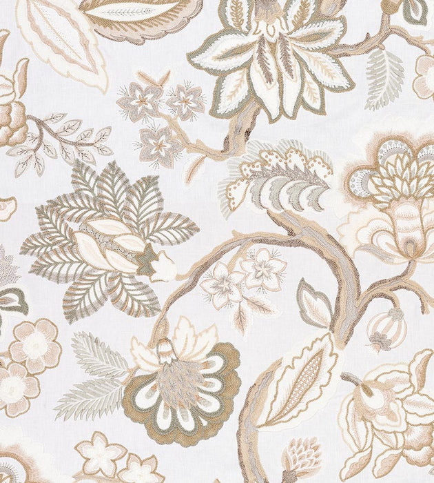 Old World Weavers Hillside Crewel Ivory Fabric S7HILL0003