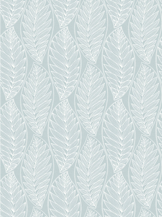 Seabrook Designs Kira Leaf Husk Cape Blue Wallpaper Sample SC20312