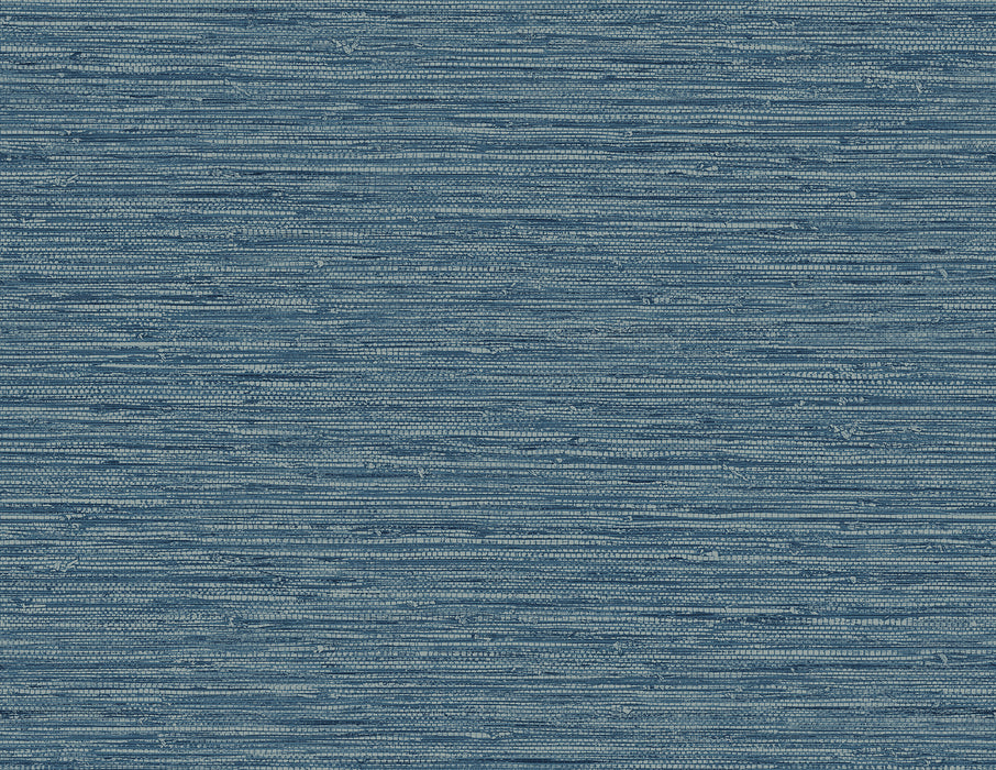 Seabrook Designs Isla Faux Jute Bay Blue Wallpaper Sample SC20902