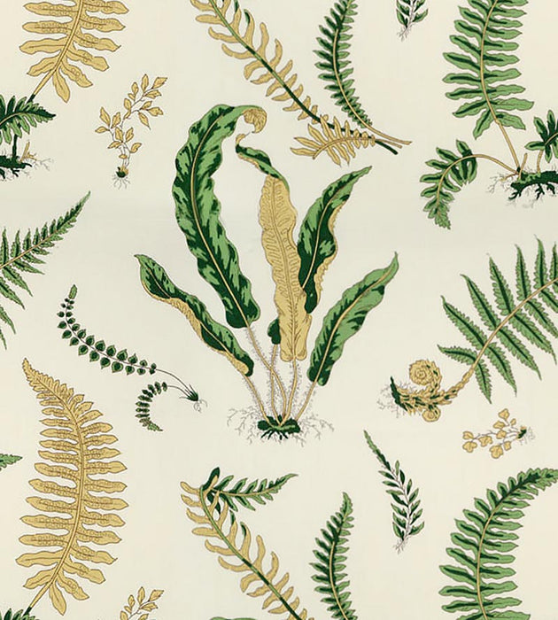Scalamandre Elsie De Wolfe - Outdoor Greens On Off-White Fabric SC164250001