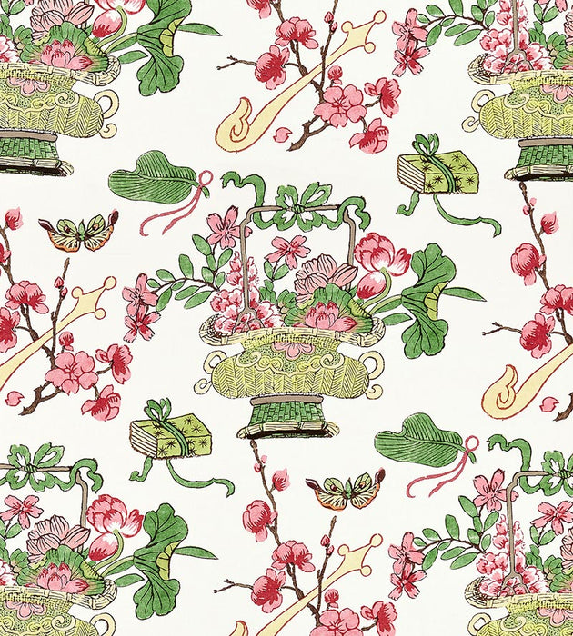Scalamandre Shanghai Blossoms Spring Fabric Sample SC165910001