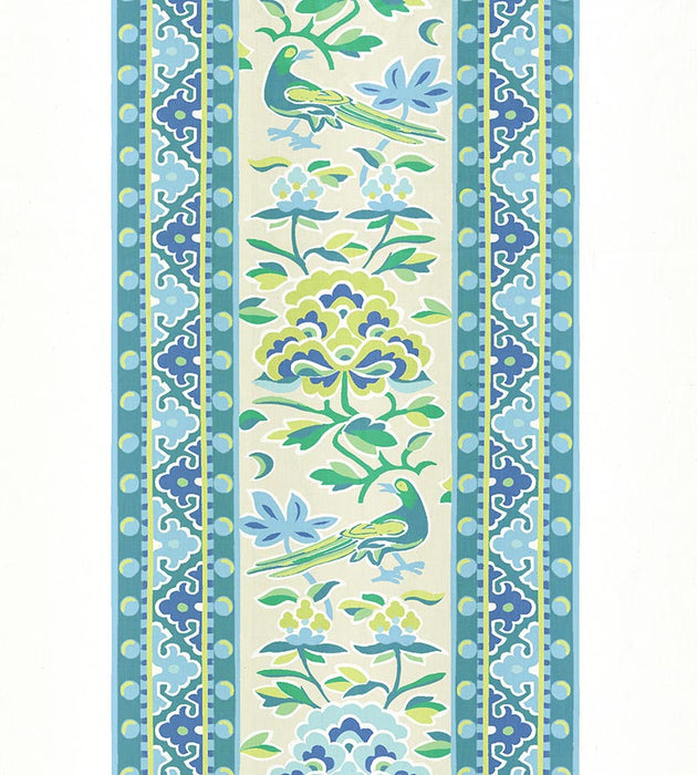 Scalamandre Royal Peony Linen Print Coastal Fabric SC166130001