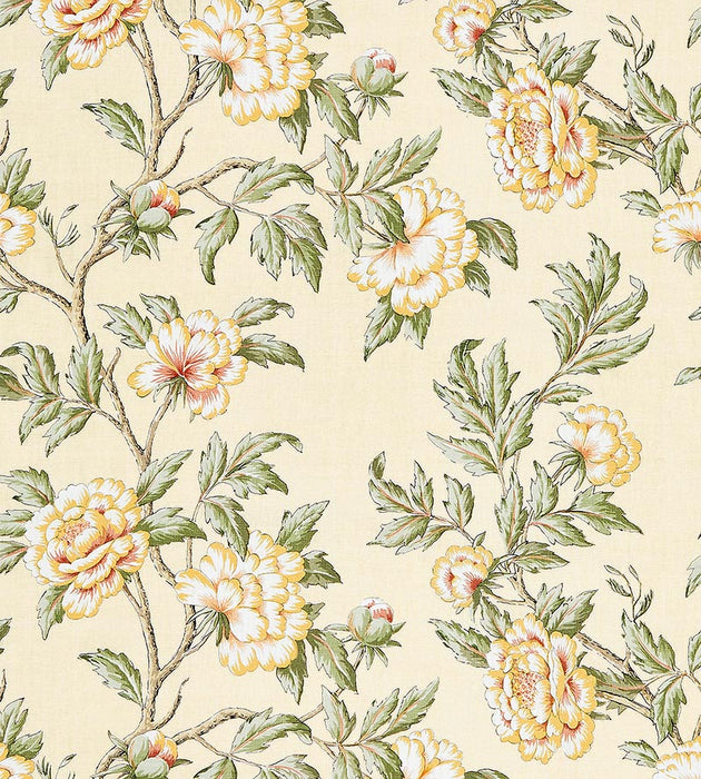Scalamandre Peonia Linen Print Sunlight Fabric SC166160001