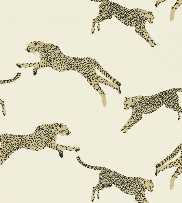 Scalamandre Leaping Cheetah Cotton Print Dune Fabric SC166340001