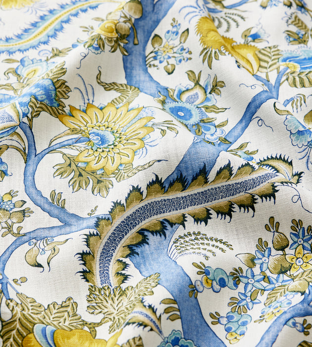 Scalamandre Metropolitan Palampore Print Sky And Sunlight Fabric Sample SC166490001