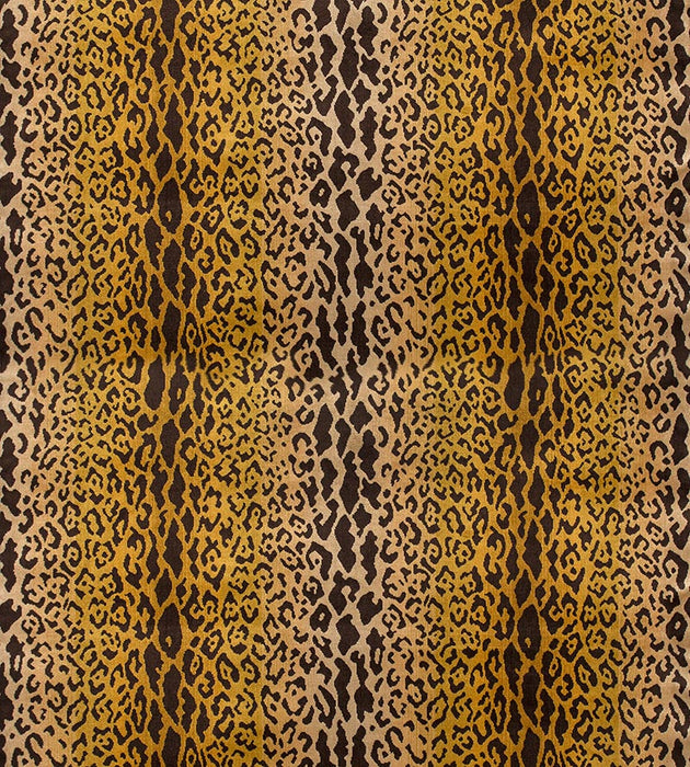 Scalamandre Leopardo Ivory, Gold & Black Fabric SC26168MM0001