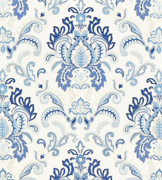 Scalamandre Ava Damask Embroidery Porcelain Fabric SC271640001