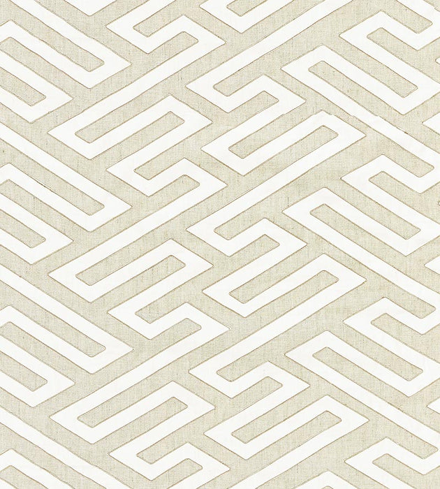 Scalamandre Canton Fret Applique Linen Fabric SC272180001