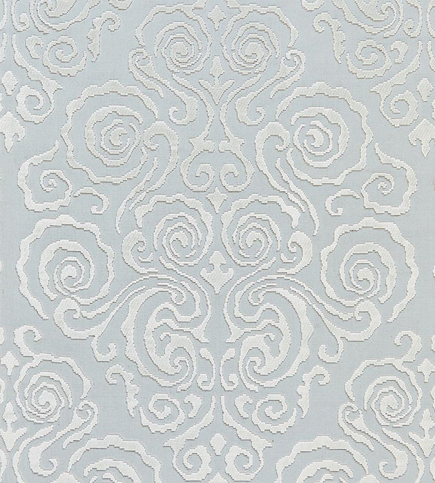 Scalamandre Cirrus Velvet Damask Mist Fabric SC272190001