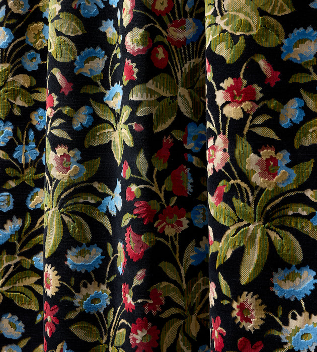 Scalamandre Millefleur Velvet Jet Meadow Fabric Sample SC273280001